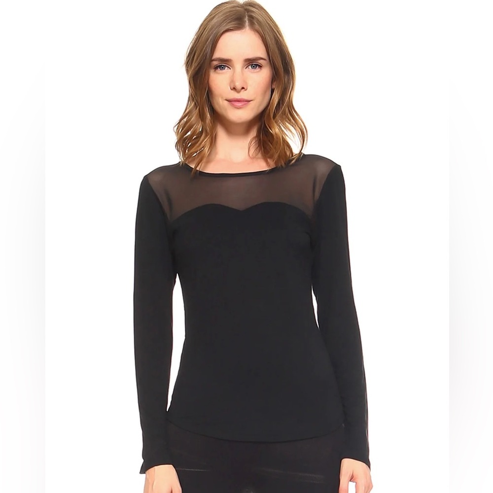 Elegant Black Sheer Panel Top
